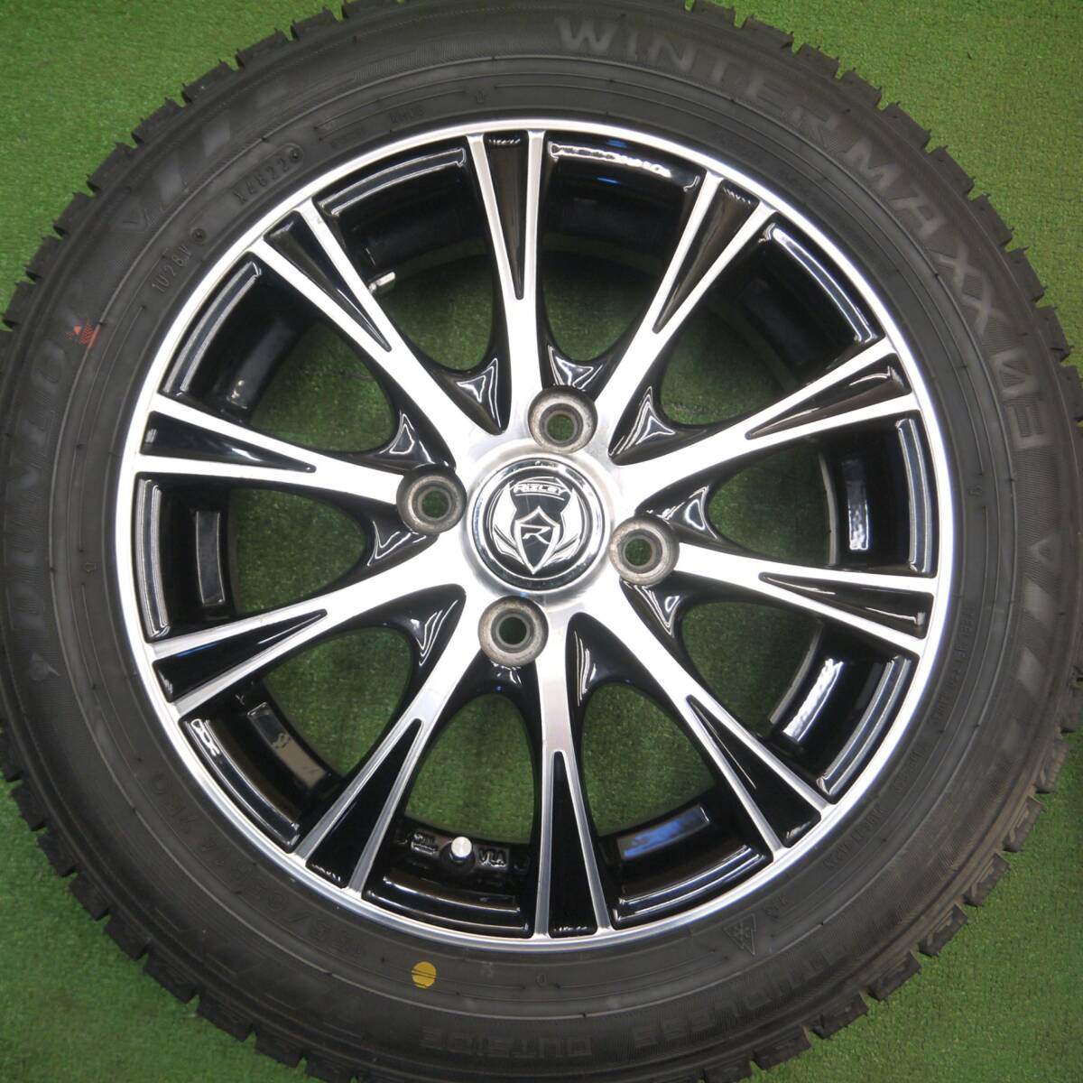 バリ溝!22年!9.5分以上★スタッドレス 155/65R14 ダンロップ ウインターマックス 03 RiZLEY ライツレー 14インチ PCD100/4H★5011713Hス
