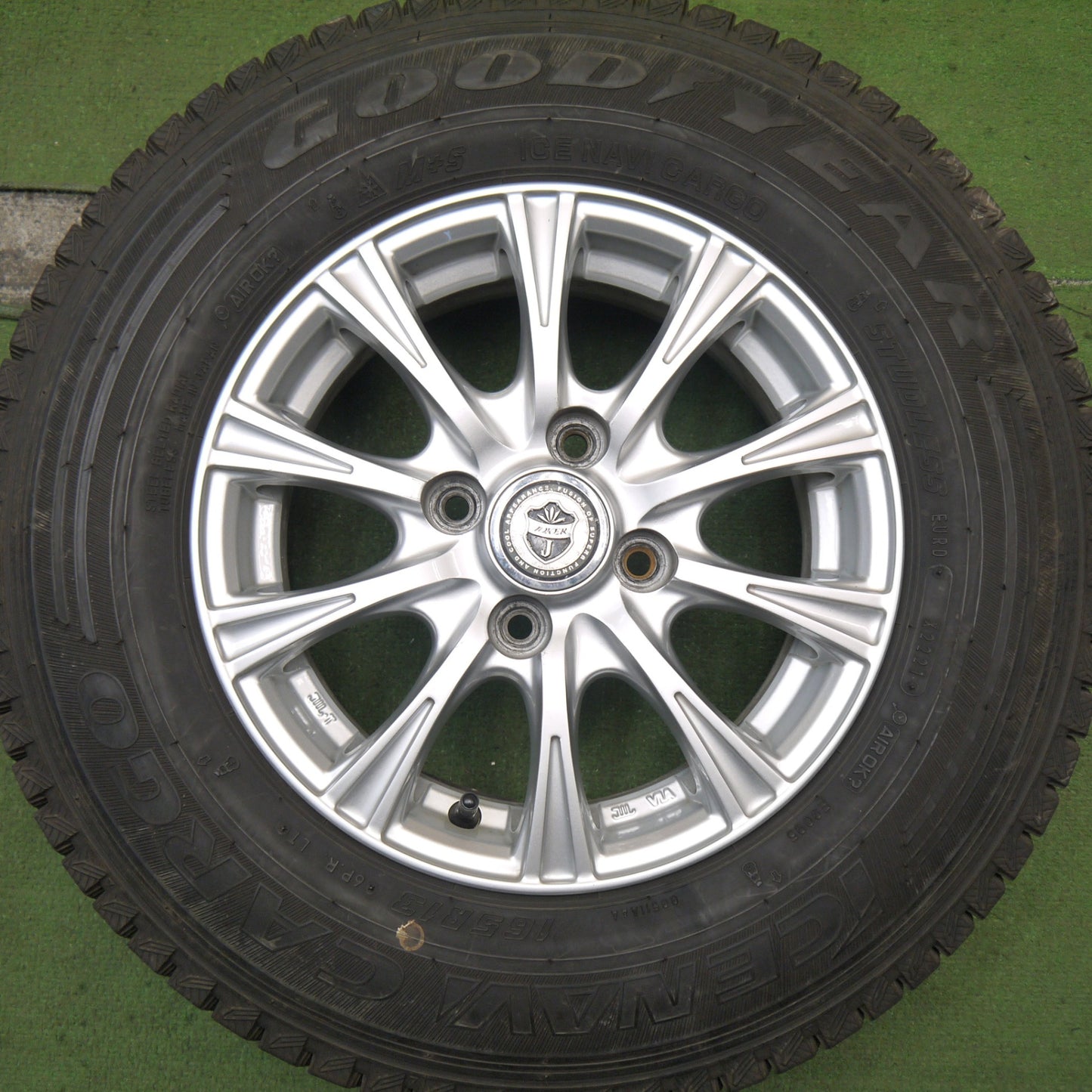 バリ溝!21年!キレイ!9.5分★スタッドレス 165R13 6PR グッドイヤー アイスナビ カーゴ JOKER ジョーカー 13インチ PCD100/4H★5080404Hス