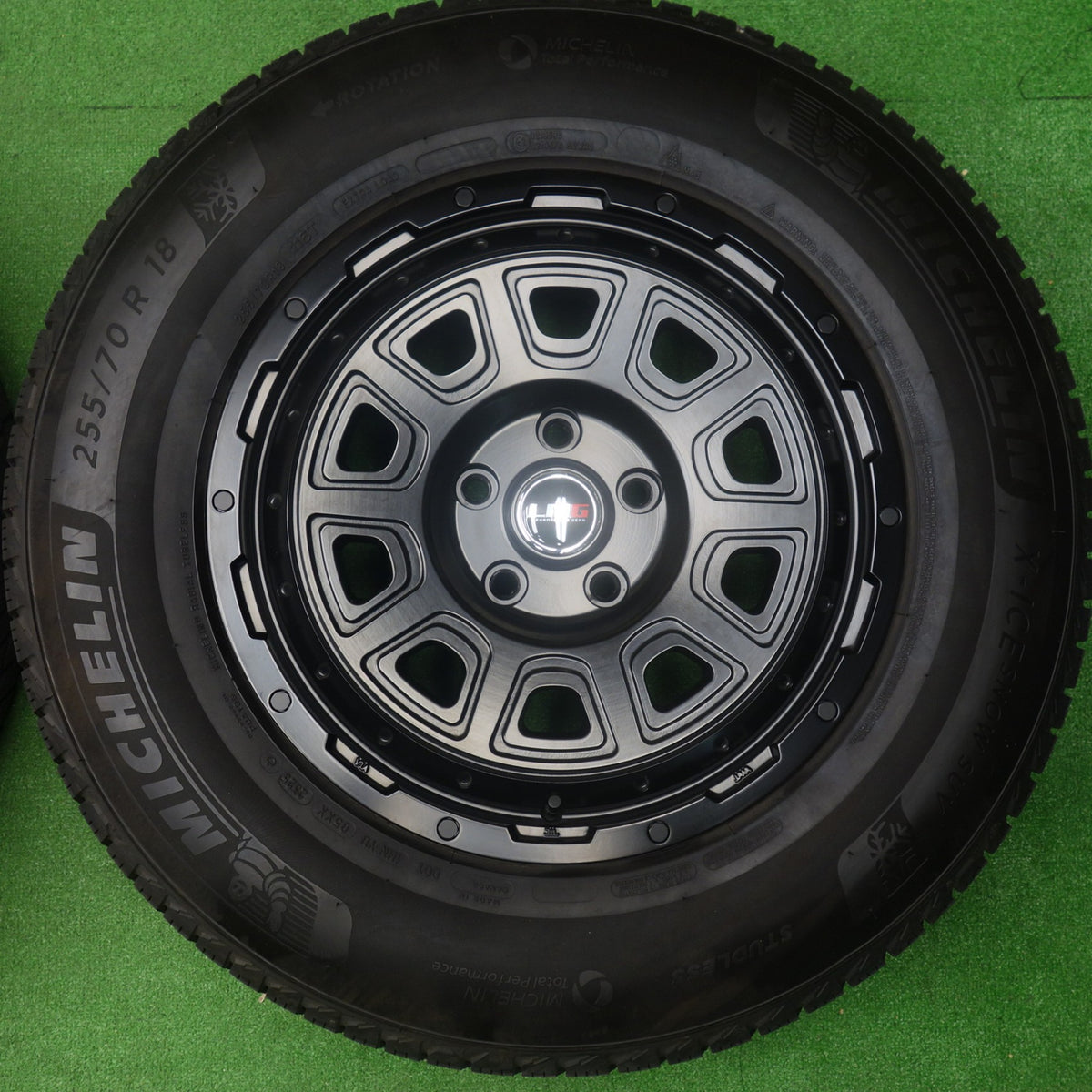 バリ溝!25年!キレイ!9.5分★ジープ 等 255/70R18 スタッドレス ミシュラン X-ICE SNOW SUV LEHRMEISTER GEAR レアマイスター ギア 18インチ PCD127/5H★6052802KTス