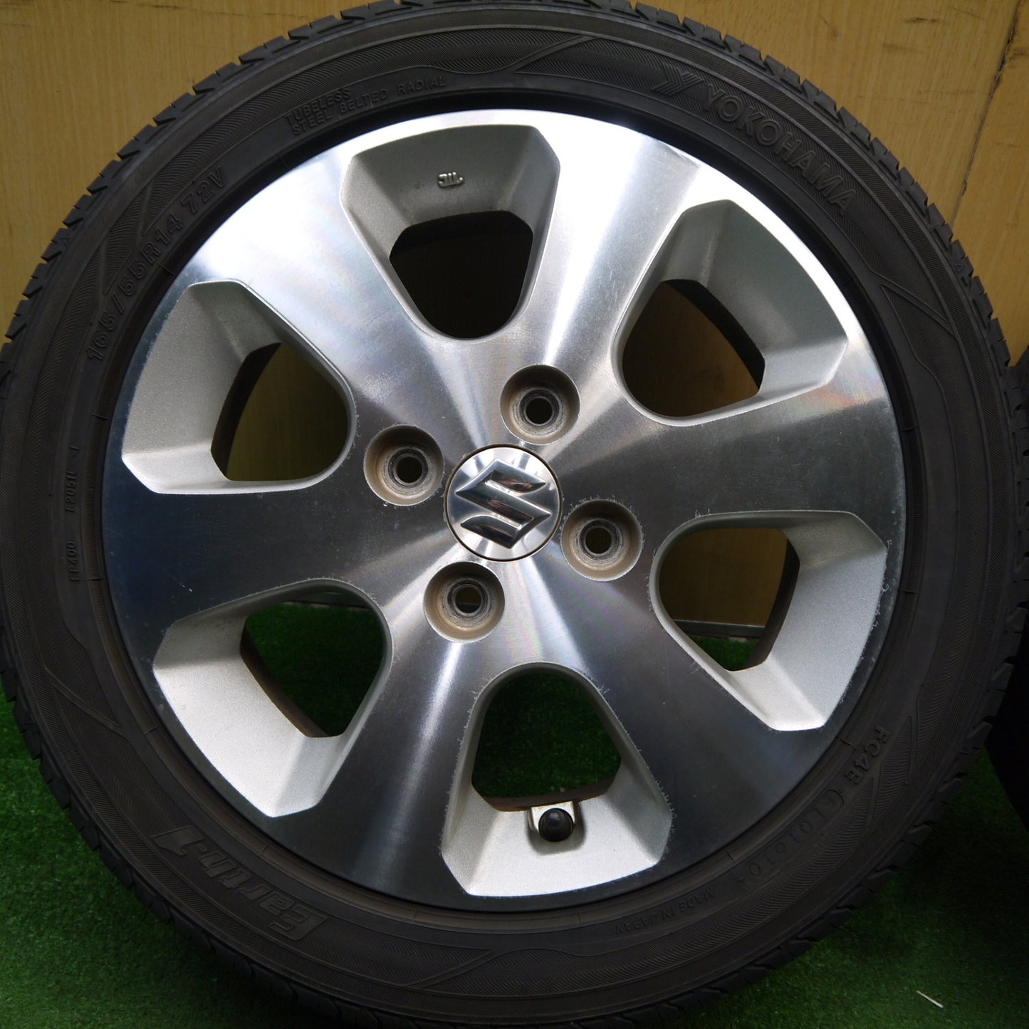4本価格★スズキ ワゴンR 純正 165/55R14 ヨコハマ Earth-1 トーヨー ECOWALKER 14インチ PCD100/4H★5042804Hノ