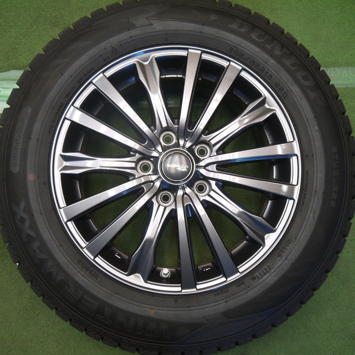 バリ溝!25年!キレイ!9.5分以上◎スタッドレス 205/65R16 ダンロップ ウインターマックス WM02 SIBILLA NEXT W5 シビラ ネクスト 16インチ PCD114.3/5H◎6100904Hス