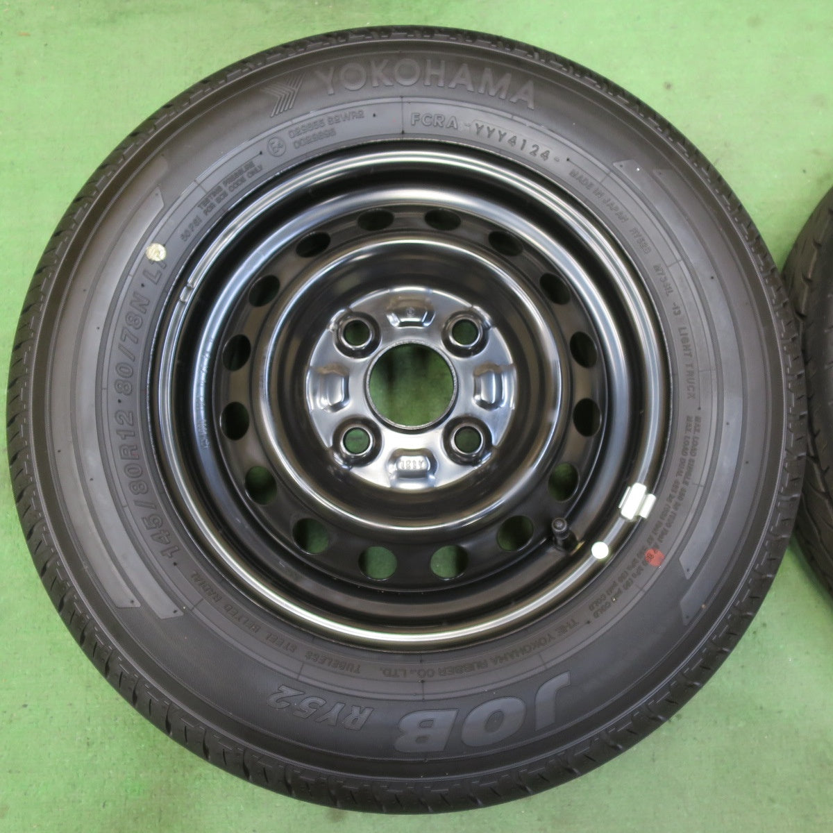 新車外し!24年★ダイハツ ハイゼット 純正 スチール 145/80R12 80/78N ヨコハマ JOB RY52 RY52B 12インチ PCD100/4H★5071105イノ