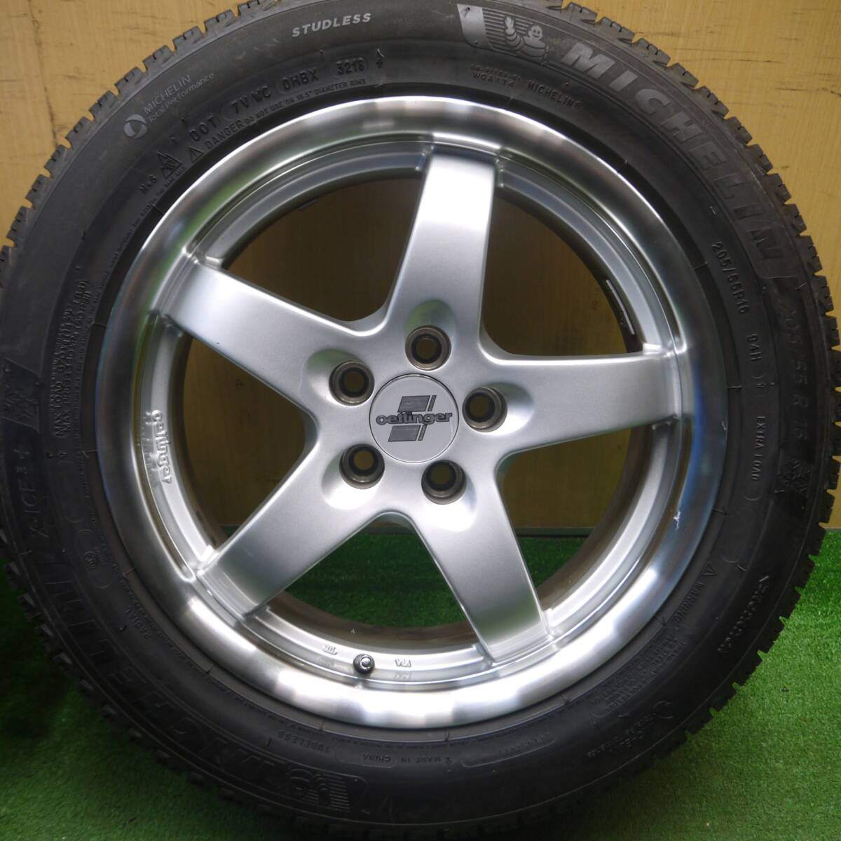 バリ溝!9.5分★ワーゲン 等 oettinger 205/55R16 スタッドレス ミシュラン X-ICE3+ エッティンガー 16インチ PCD100/5H★5022603Hス