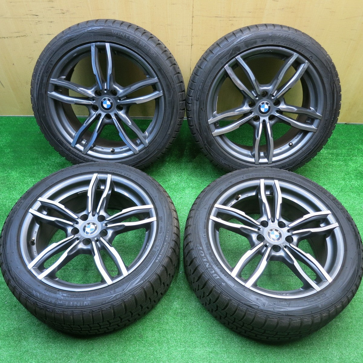 超バリ溝!9.5分以上★BMW 等 MAK LUFT FF 245/45R18 スタッドレス ダンロップ ウインターマックス WM01 DSST ランフラット 18インチ PCD112/5H★5101804HAス