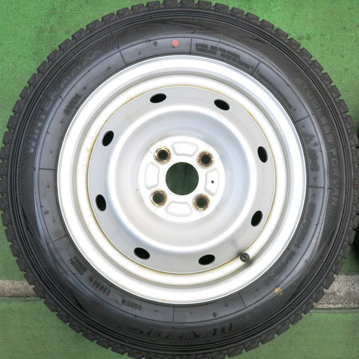 バリ溝!9.5分★トヨタ サクシード 純正 TOPY スチール 155/80R14 88/86N スタッドレス ダンロップ ウインターマックス SV01 14インチ PCD100/4H★5080203HAス