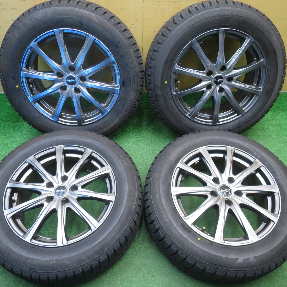 超バリ溝!24年!キレイ!ほぼ10分★スタッドレス 215/60R17 ブリヂストン アイスパートナー2 EuroSpeed MANARAY SPORT ユーロスピード 17インチ PCD114.3/5H★5120403NJス