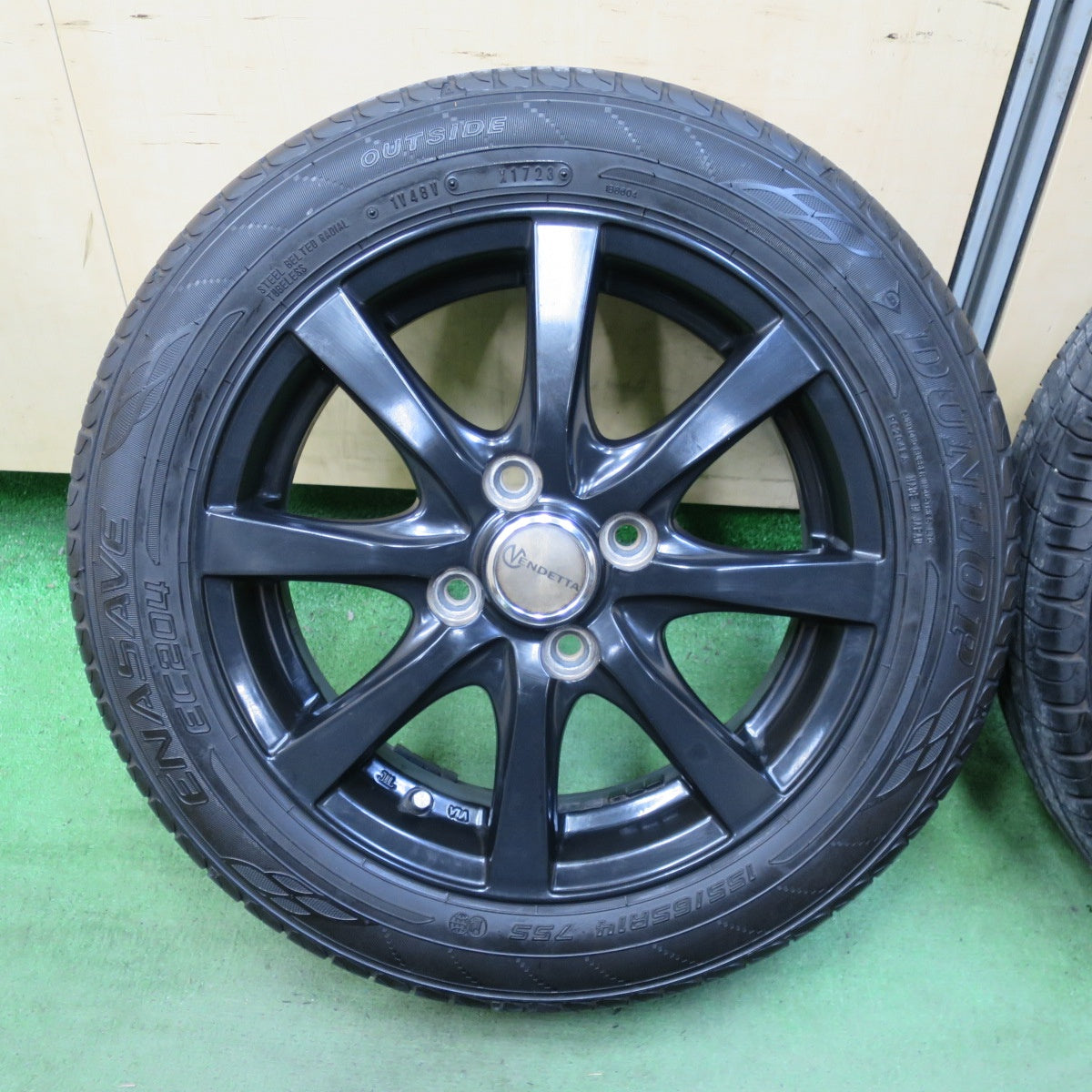 キレイ!23年★155/65R14 ダンロップ エナセーブ EC204 VENDETTA ベンデッタ 14インチ PCD100/4H★5092603TTノ