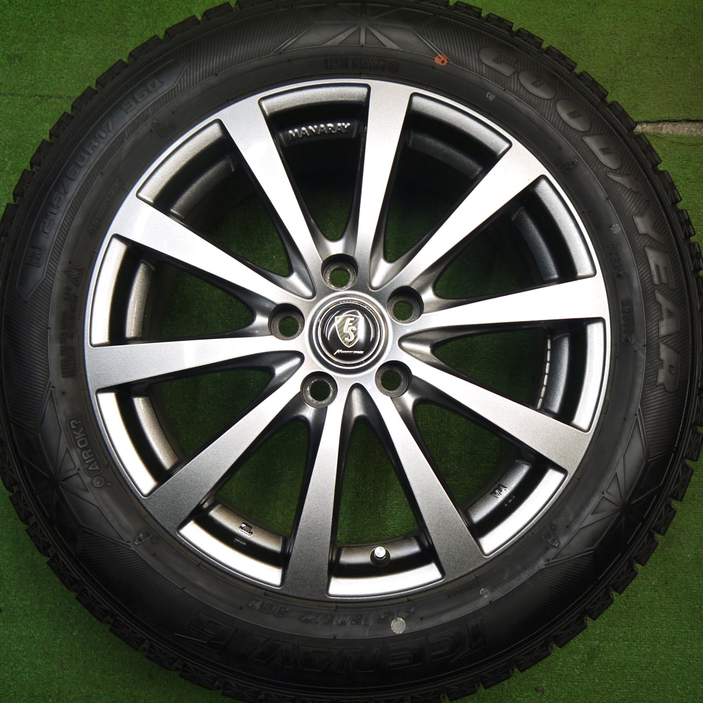 キレイ★スタッドレス 215/60R17 グッドイヤー アイスナビ6 MANARAY SPORT マナレイスポーツ 17インチ PCD114.3/5H★5041403Hス