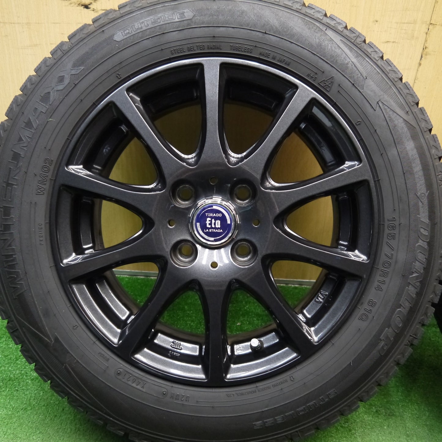 4本価格!21年★スタッドレス 165/70R14 ダンロップ ウインターマックス WM02 TIRADO Eta LA STRADA ティラード イータ ラ ストラーダ PCD100/4H★5070202Hス
