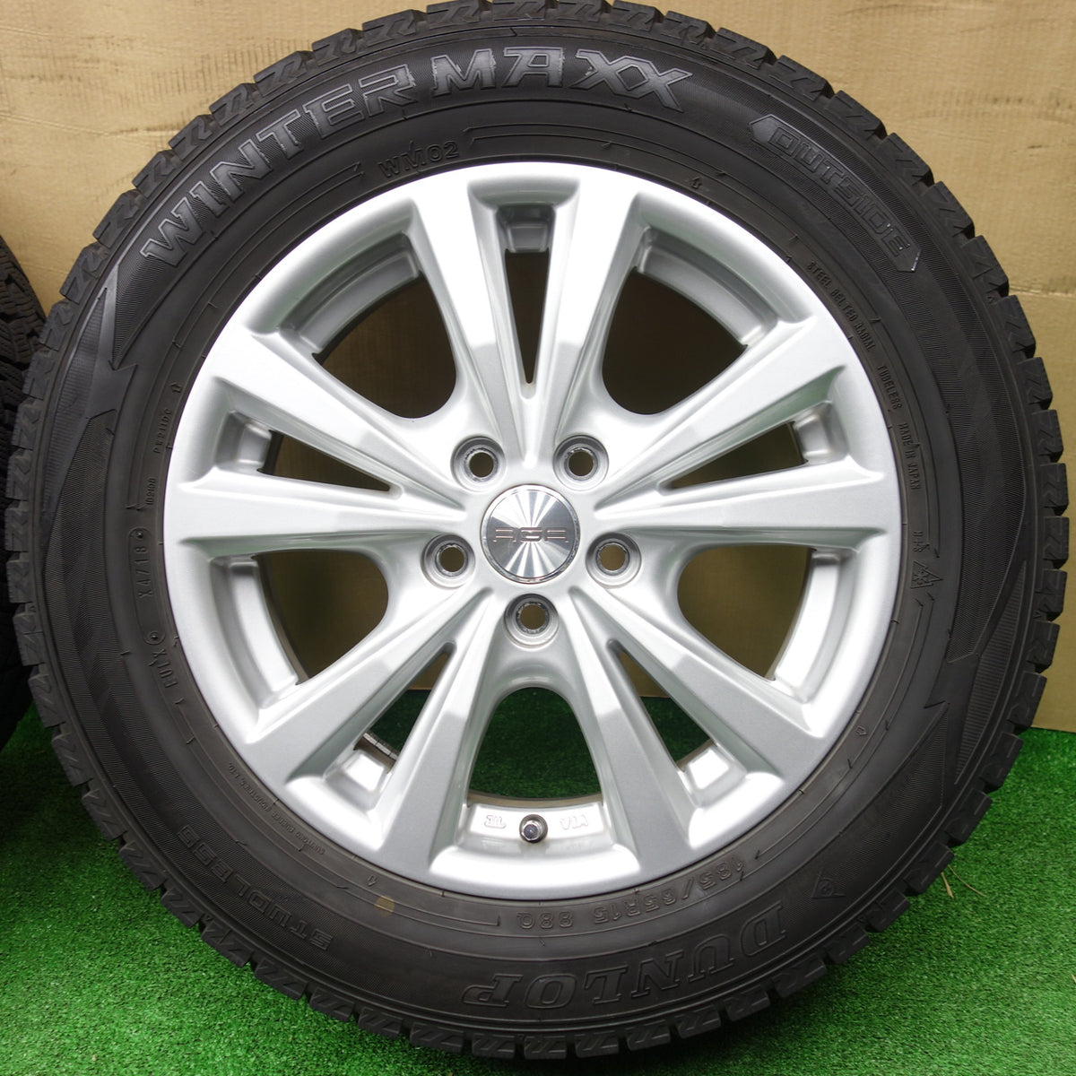 バリ溝!キレイ!9分★ワーゲン アウディ 等 AGA Dorf 185/65R15 スタッドレス ダンロップ ウインターマックス WM02 15インチ ドルフ PCD100/5H★5120401KTス
