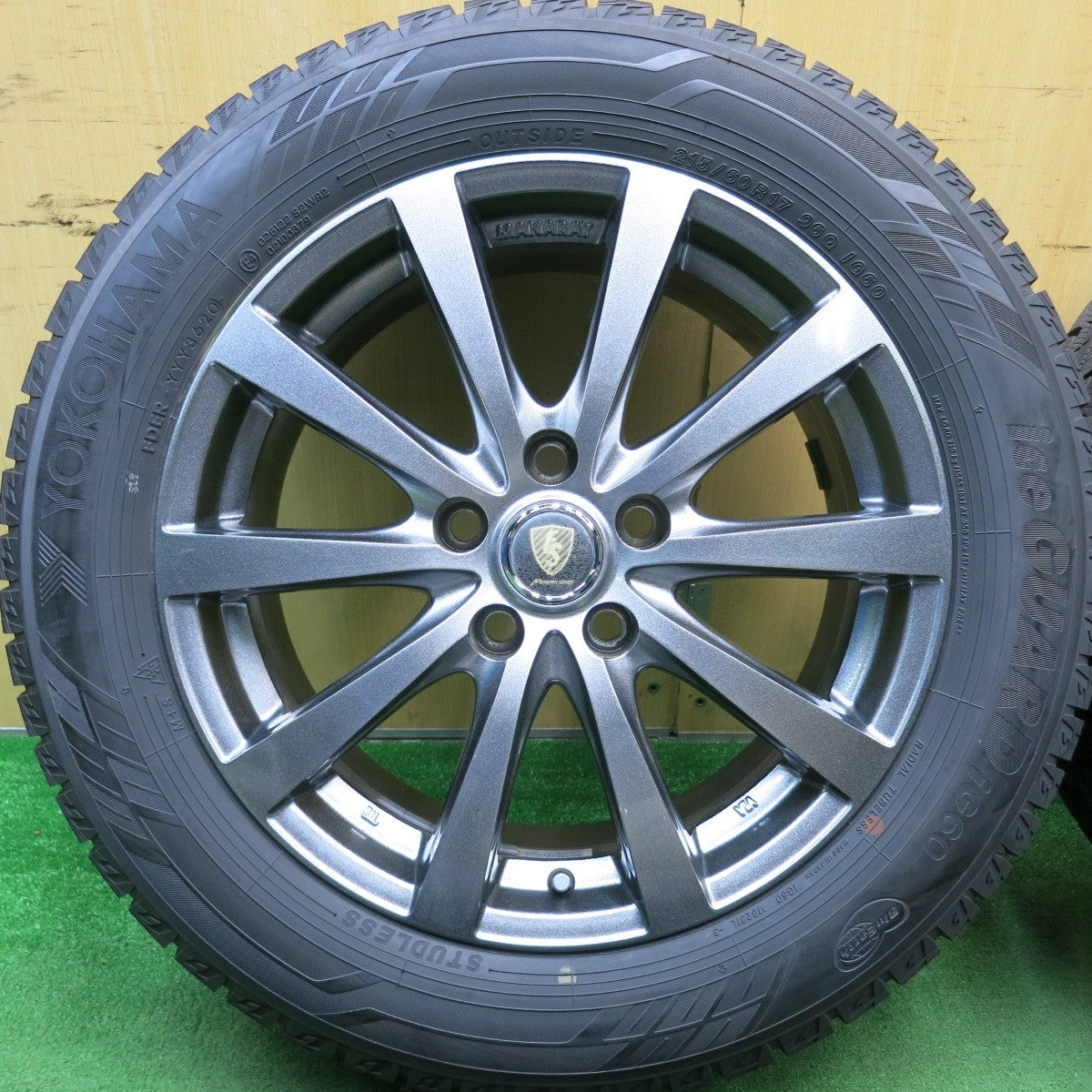 超バリ溝!キレイ!ほぼ10分★スタッドレス 215/60R17 ヨコハマ アイスガード iG60 MANARAY SPORT マナレイ スポーツ 17インチ PCD114.3/5H★5051109HAス