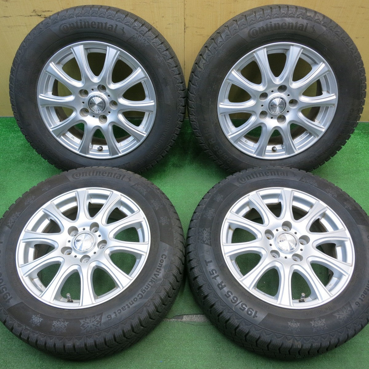 バリ溝!キレイ!9.5分★スタッドレス 195/65R15 コンチネンタル コンチバイキング コンタクト6 LAUFBAHN ラウフバーン 15インチ PCD114.3/5H★5051401NJス