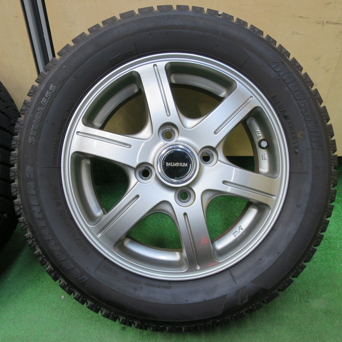 キレイ★スタッドレス 155/65R13 ブリヂストン アイスパートナー2 BALMINUM バルミナ 13インチ PCD100/4H★5010402イス