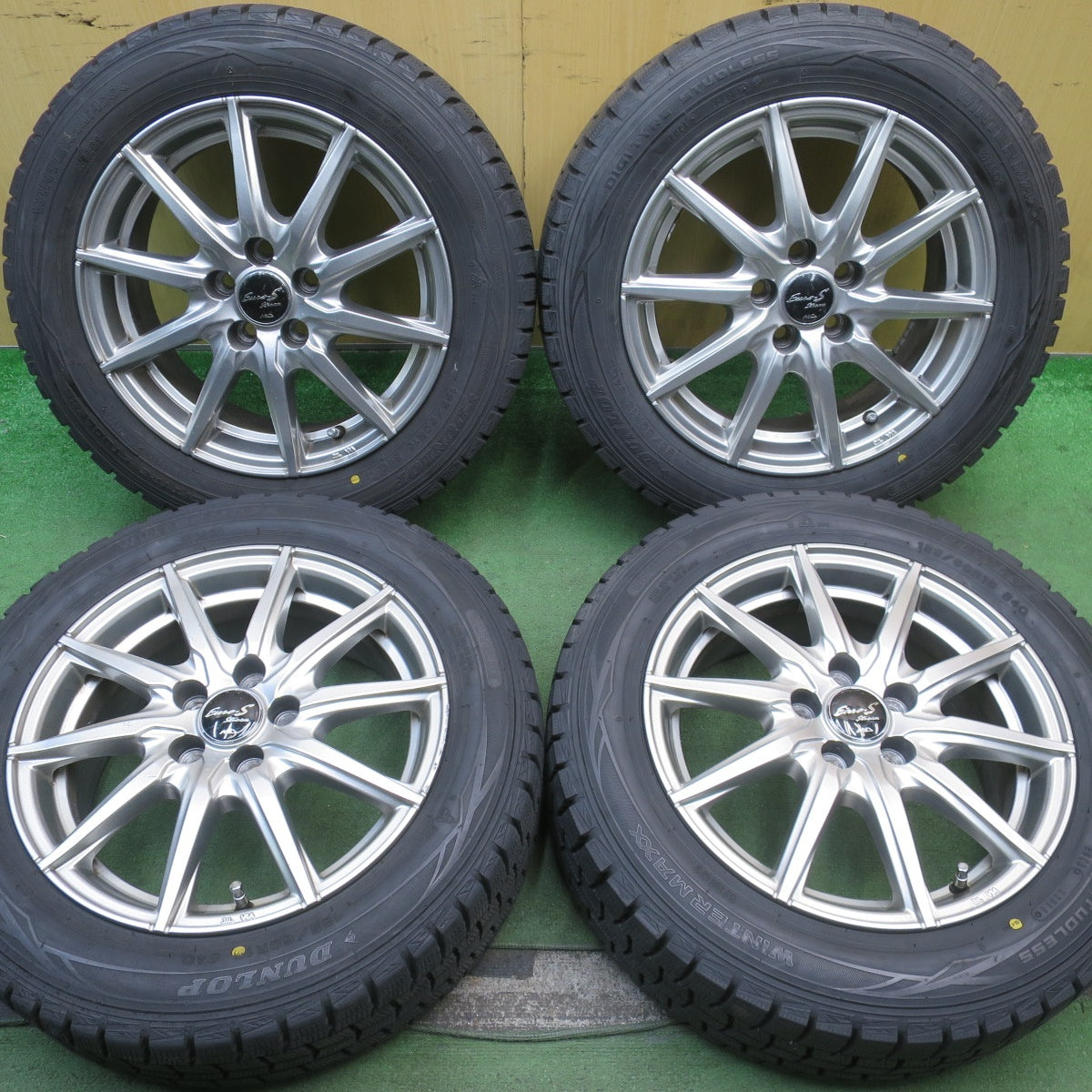 バリ溝!9.5分★シエンタ 等 185/60R15 スタッドレス ダンロップ ウインターマックス WM01 Euro-S Stream MiD 15インチ PCD100/5H★5093005NJス