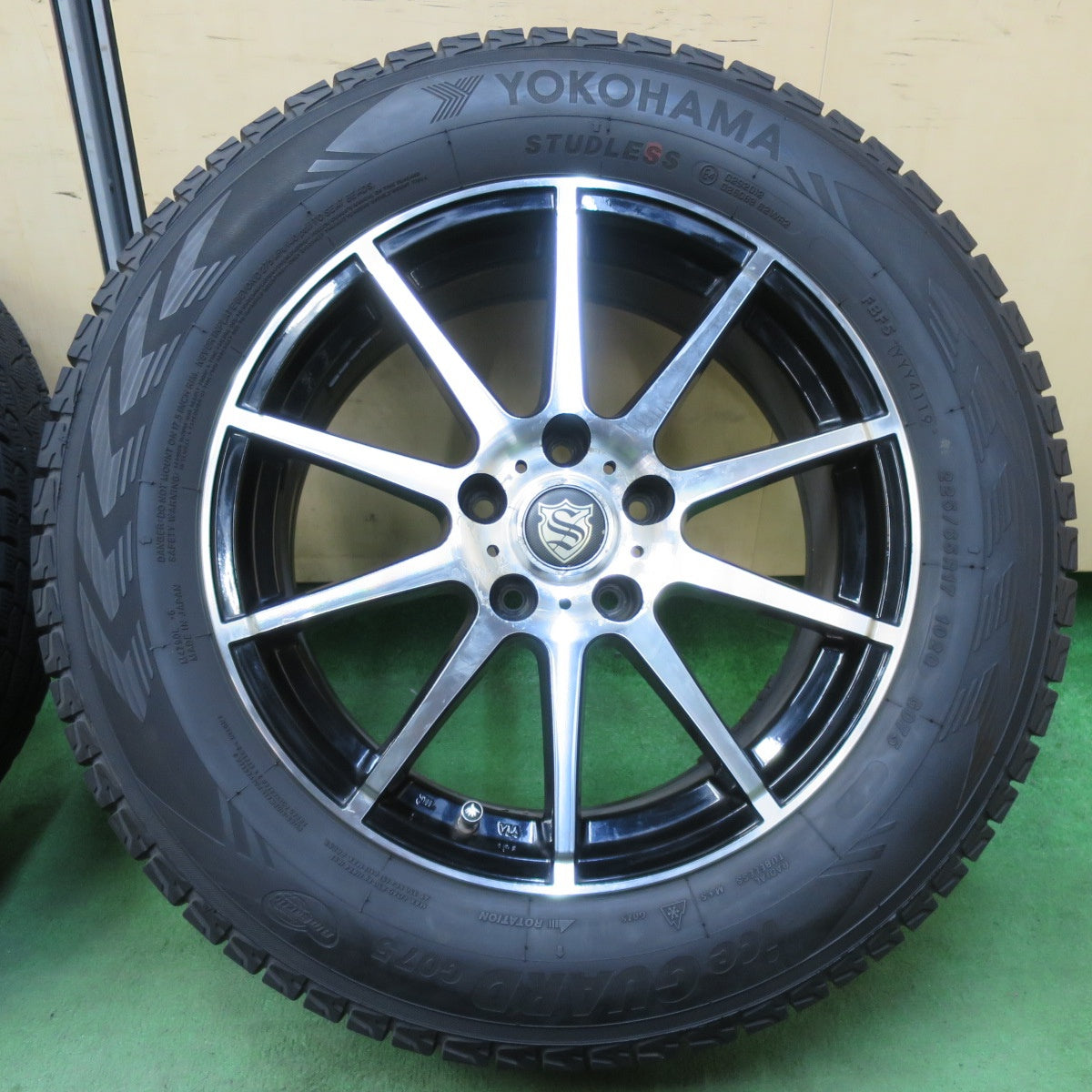 バリ溝!9.5分★スタッドレス 225/65R17 ヨコハマ アイスガード G075 社外 アルミ 17インチ PCD114.3/5H★5042909イス