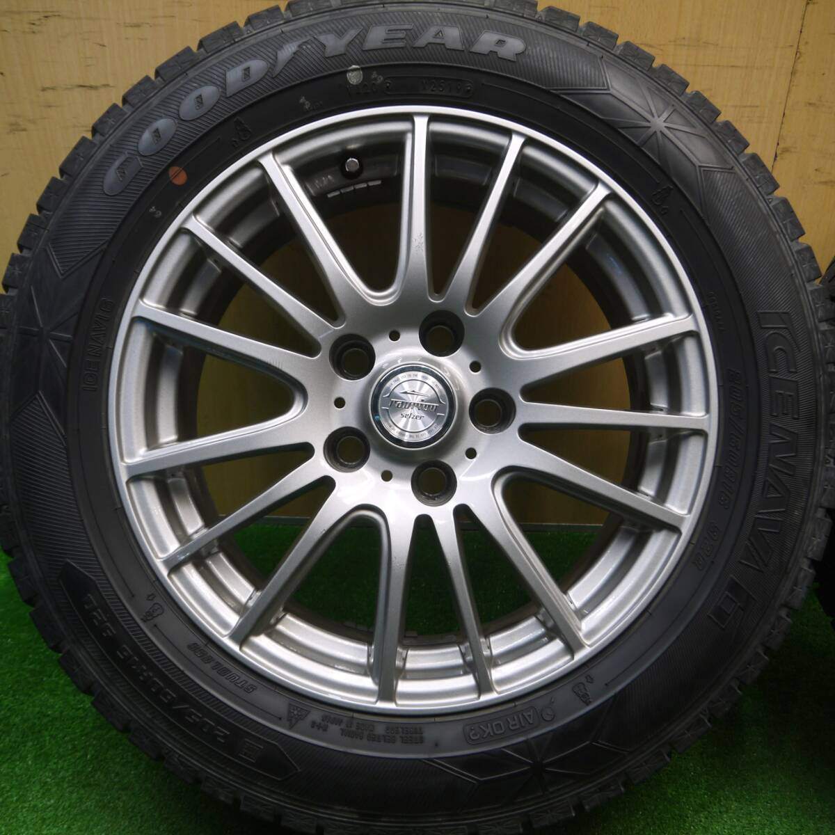 キレイ★スタッドレス 205/60R16 グッドイヤー アイスナビ6 ravrion selzer ラブリオン 16インチ PCD114.3/5H★5010704Hス