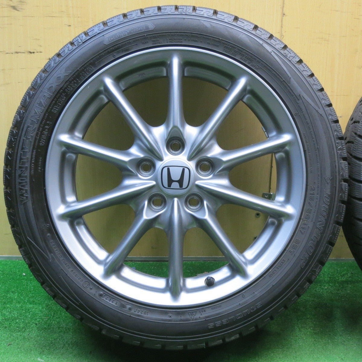 バリ溝!23年!キレイ!9.5分★ホンダ RB1 オデッセイ アブソルート 純正 215/50R17 スタッドレス ダンロップ ウインターマックス WM02 17インチ PCD114.3/5H★5033003NJス