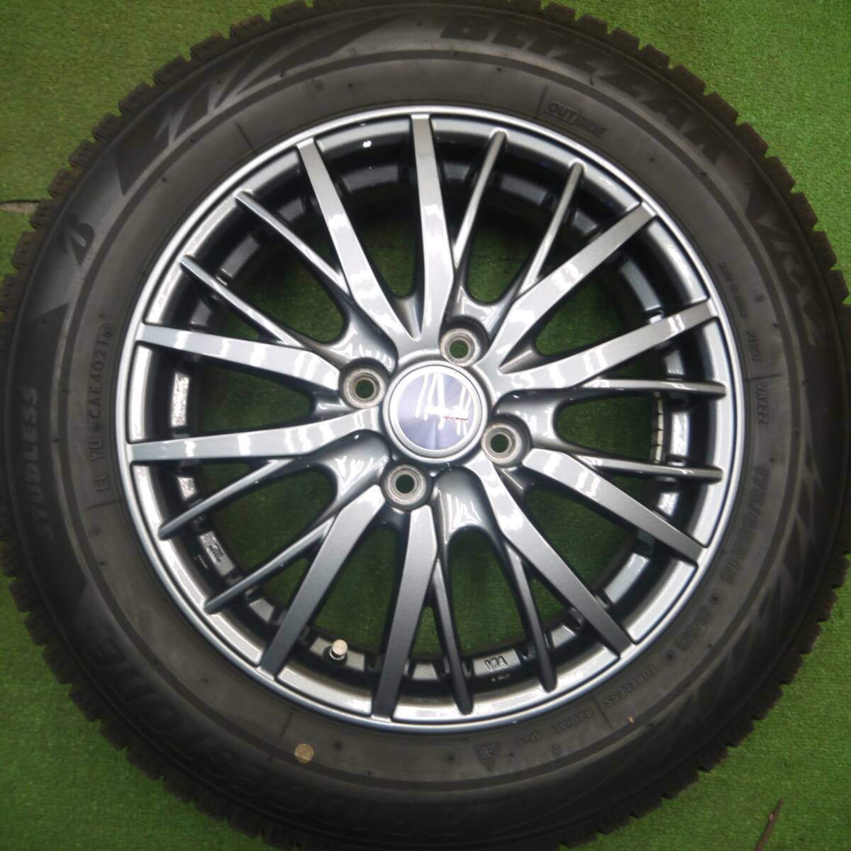 バリ溝!21年!キレイ!8.5分★スタッドレス 175/65R15 ブリヂストン ブリザック VRX2 ravrion RM01 ラブリオン 15インチ PCD100/4H★5020412Hス