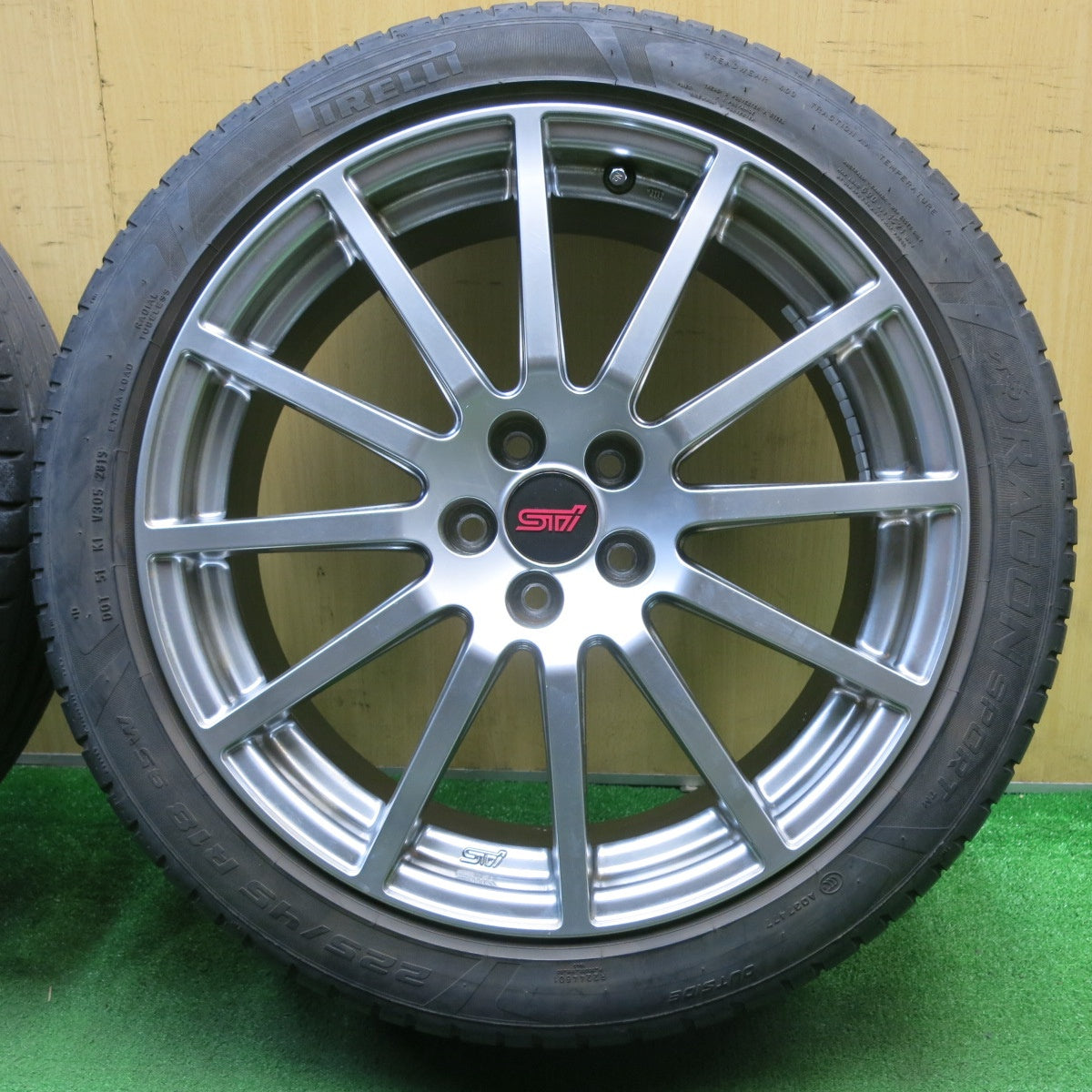 キレイ★スバル レガシィ BM/BR系 ts 純正 STi 225/45R18 ピレリ ドラゴン スポーツ TM 18インチ エンケイ PCD100/5H★5042603NJノ