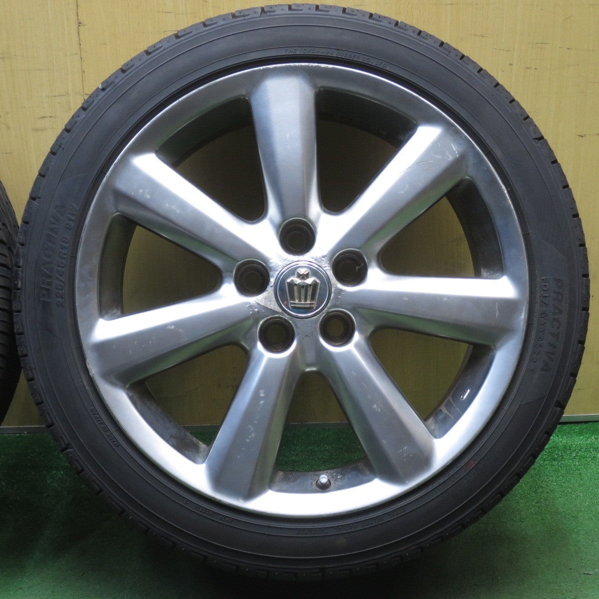 バリ溝!23年!9分★トヨタ 180系 クラウン アスリート 純正 225/45R18 プラクティバ ヨコハマ 製 18インチ PCD114.3/5H★5082901NJノ