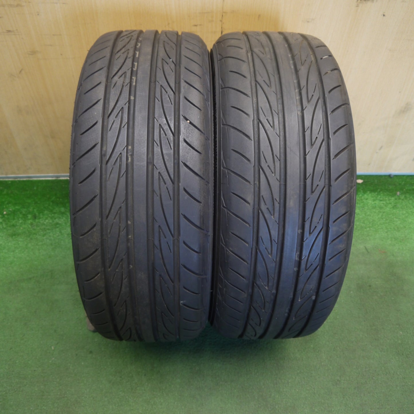 バリ溝!25年!9.5分!2本◎195/50R16 ヨコハマ アドバン FLEVA V701 ENKEI Racing S エンケイ レーシング 16インチ PCD114.3/4H◎6061203Hノ