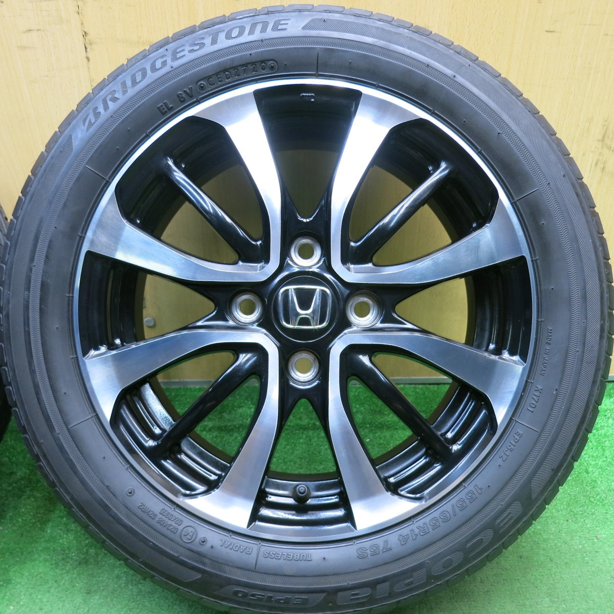 キレイ★ホンダ N-BOX カスタム 純正 155/65R14 ブリヂストン エコピア EP150 14インチ Nボックス PCD100/4H★5062711AKノ