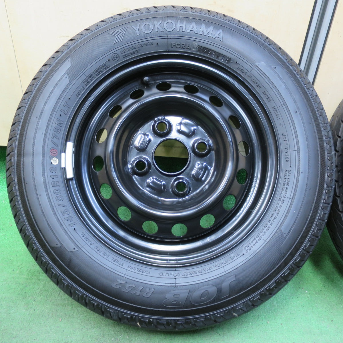 新車外し!24年★ダイハツ ハイゼット 純正 スチール 145/80R12 80/78N ヨコハマ JOB RY52 RY52B 12インチ PCD100/4H★5071106イノ