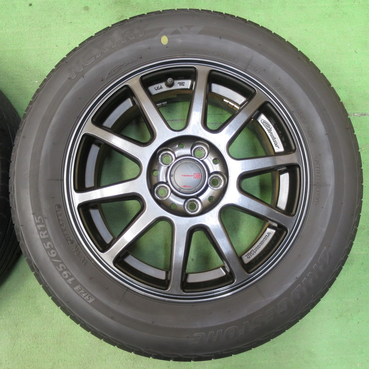 バリ溝!21年!キレイ!9.5分★プリウス 等 195/65R15 ブリヂストン ネクストリー エコピア Version DR Circlar 共豊 サーキュラー バージョンDR 15インチ PCD100/5H★5060504イノ