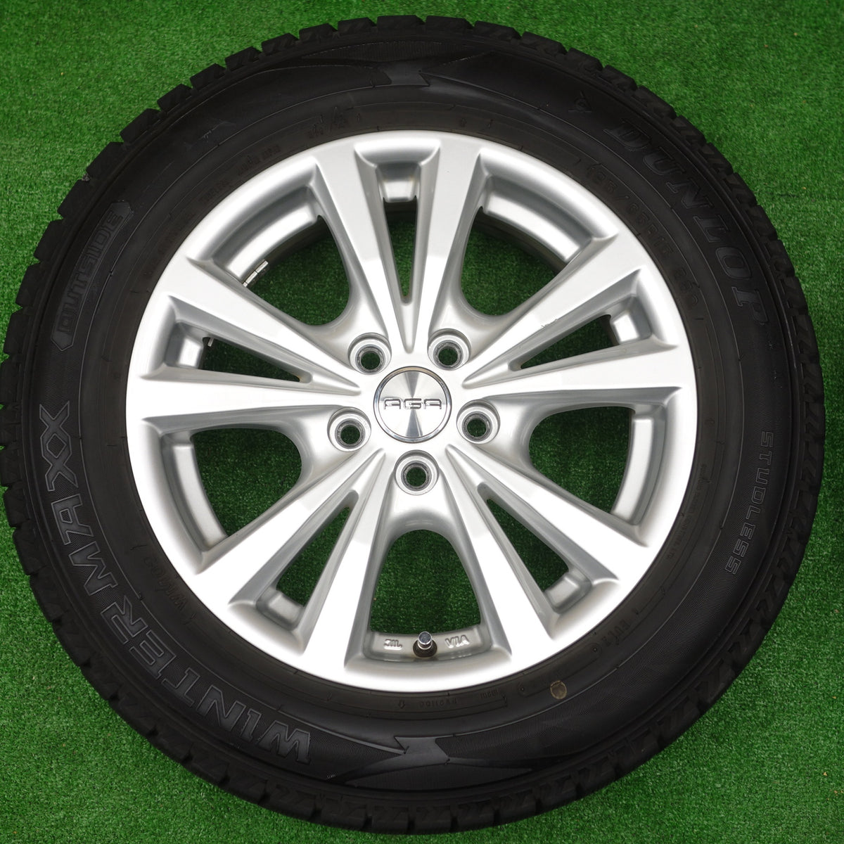 バリ溝!キレイ!9分★ワーゲン アウディ 等 AGA Dorf 185/65R15 スタッドレス ダンロップ ウインターマックス WM02 15インチ ドルフ PCD100/5H★5120401KTス