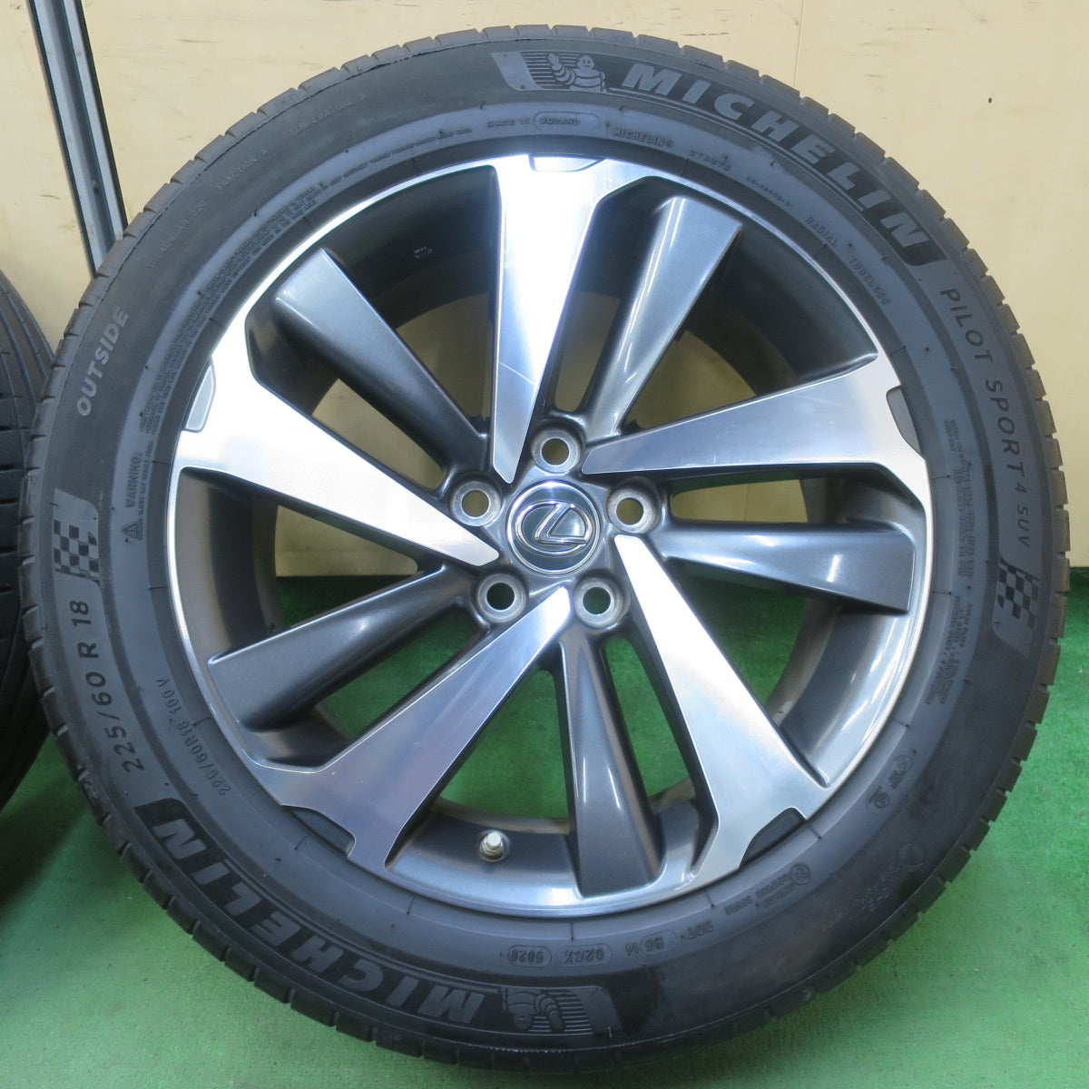 空気圧センサー付き★レクサス NX バージョンL 純正 225/60R18 ミシュラン パイロットスポーツ4 SUV 18インチ PCD114.3/5H★5081602イノ