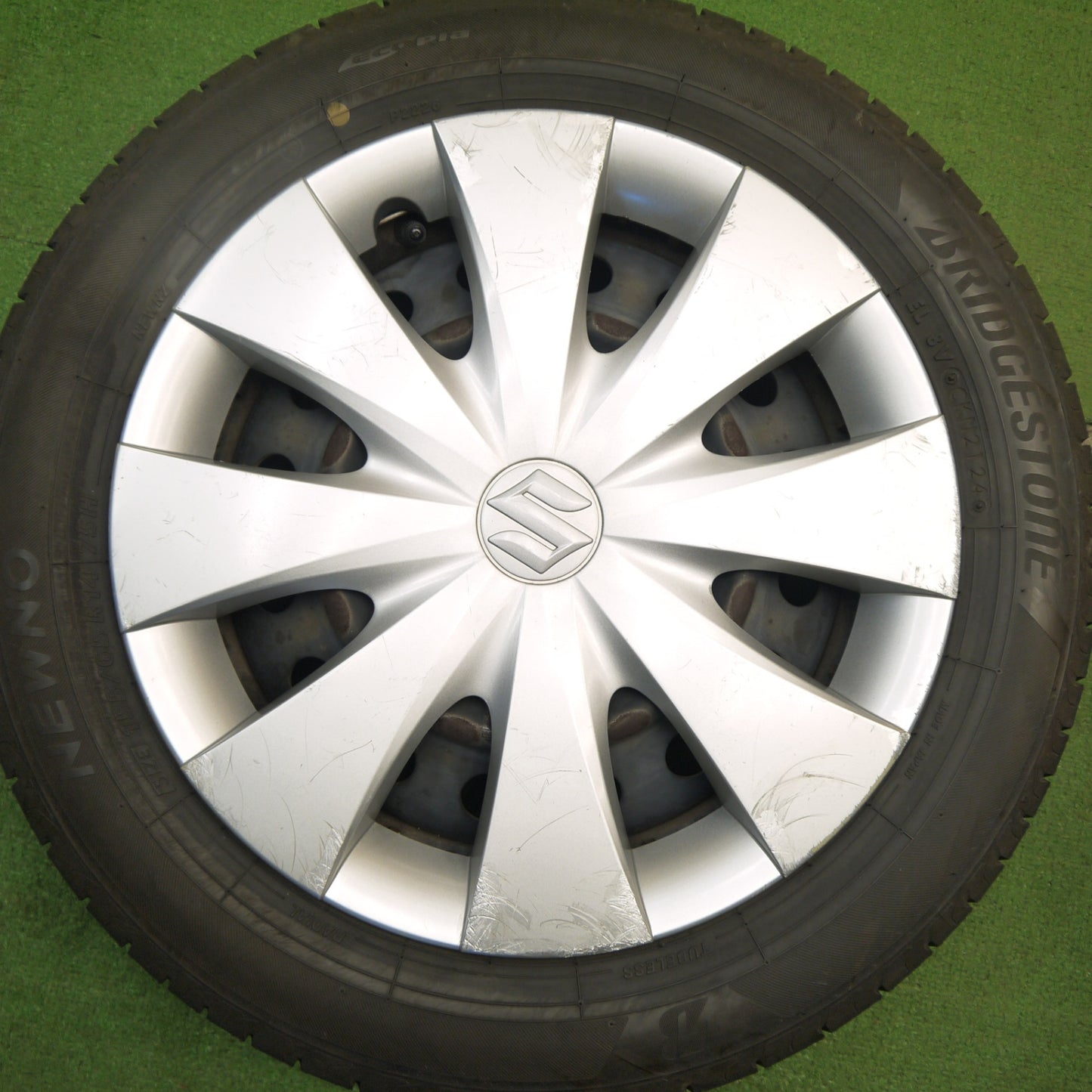 バリ溝!24年!ほぼ10分★スズキ スペーシア 純正 スチール 155/65R14 ブリヂストン NEWNO ニューノ 14インチ PCD100/4H★5041404Hノ