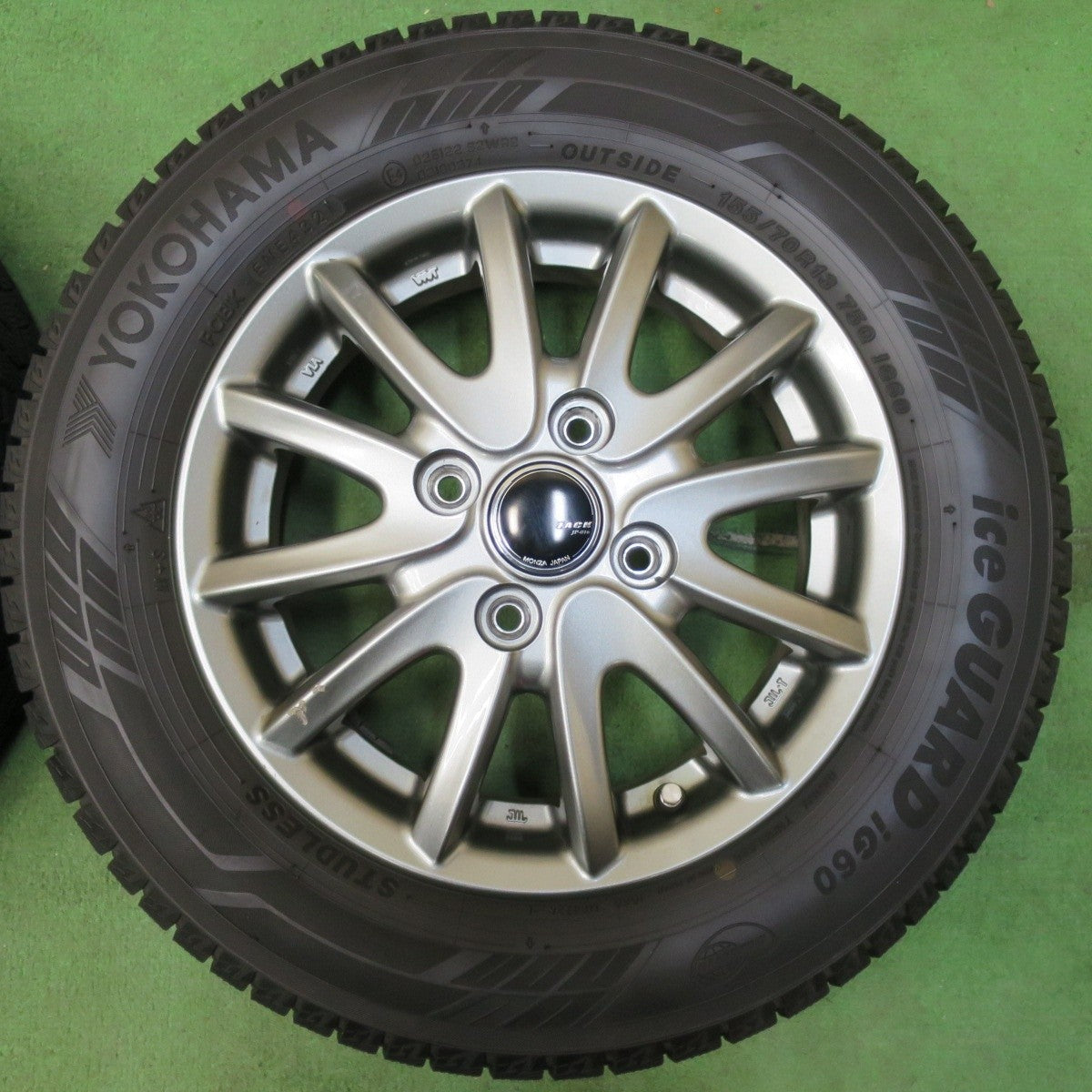キレイ 21年★スタッドレス 155/70R13 ヨコハマ アイスガード iG60 ZACK JP-016 MONZA ザック 13インチ PCD100/4H★5010414イス
