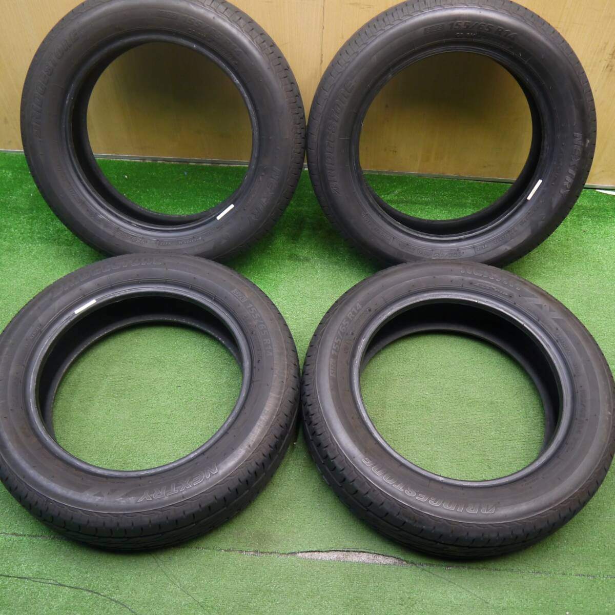 4本★155/65R14 ブリヂストン ネクストリー エコピア 14インチ ワゴンR ラパン スペーシア タント デイズ等★5031402Hノタ