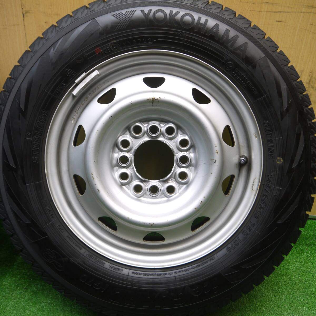 バリ溝!22年!9分★スタッドレス 145/80R13 ヨコハマ アイスガード iG70 スチール 13インチ PCD 100 110 114.3/4H マルチ★4121605Hス
