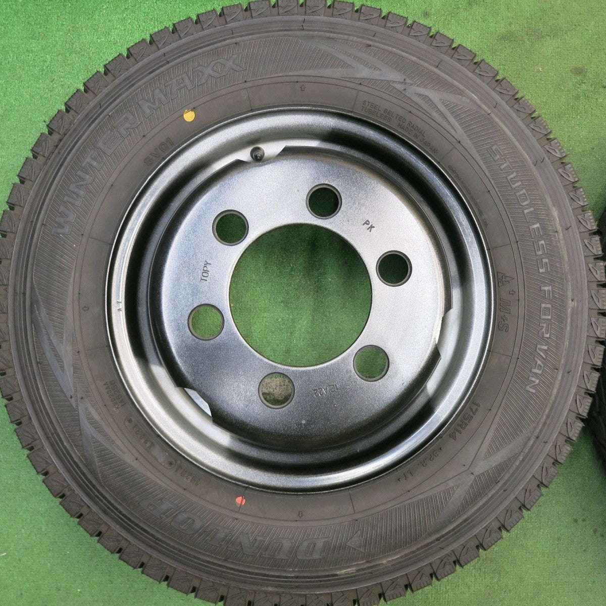 未使用!22年!6本★いすゞ エルフ 等 175R14 8PR 205/80R15 109/107L スタッドレス ダンロップ ウインターマックス SV01 SP LT01M TOPY スチール PCD184.15 170/6H★5090604HAス