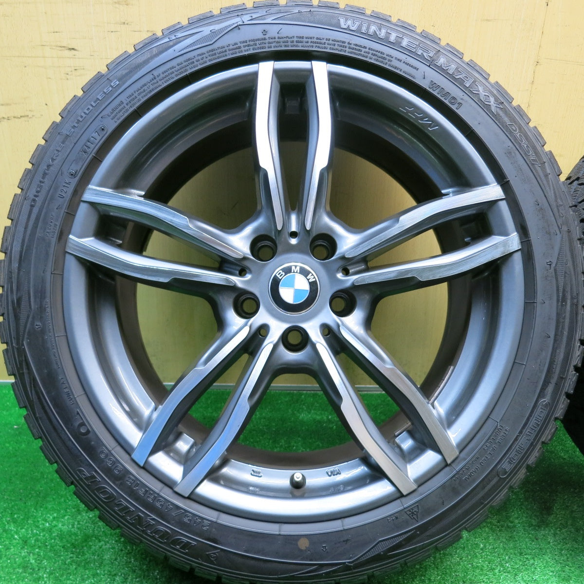 超バリ溝!9.5分以上★BMW 等 MAK LUFT FF 245/45R18 スタッドレス ダンロップ ウインターマックス WM01 DSST ランフラット 18インチ PCD112/5H★5101804HAス