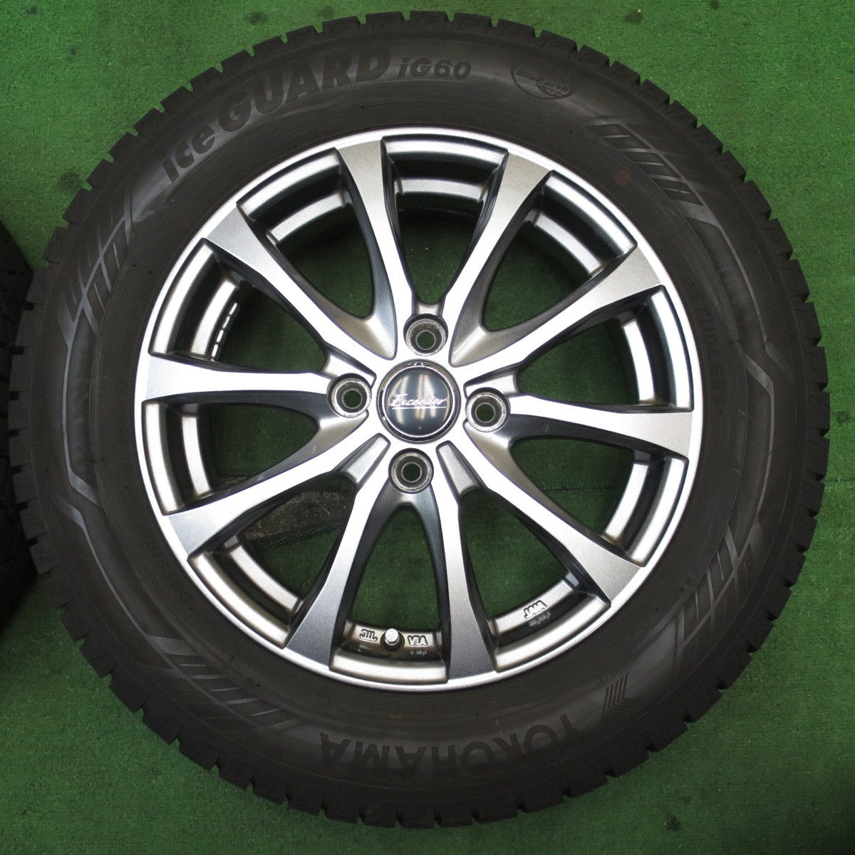 バリ溝!23年!キレイ!9.5分★スタッドレス 185/65R15 ヨコハマ アイスガード iG60 Exceeder エクシーダー 15インチ PCD100/4H★5051902NJス