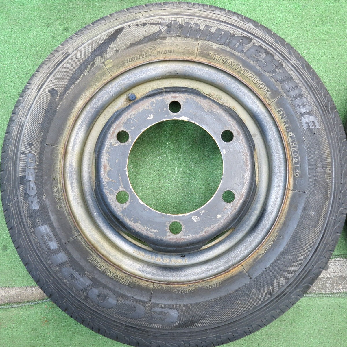 4本価格★トラック タイヤ 155R12LT 8PR ブリヂストン エコピア R680 スチール ホイール 12インチ PD170/6H★5062814HAノ