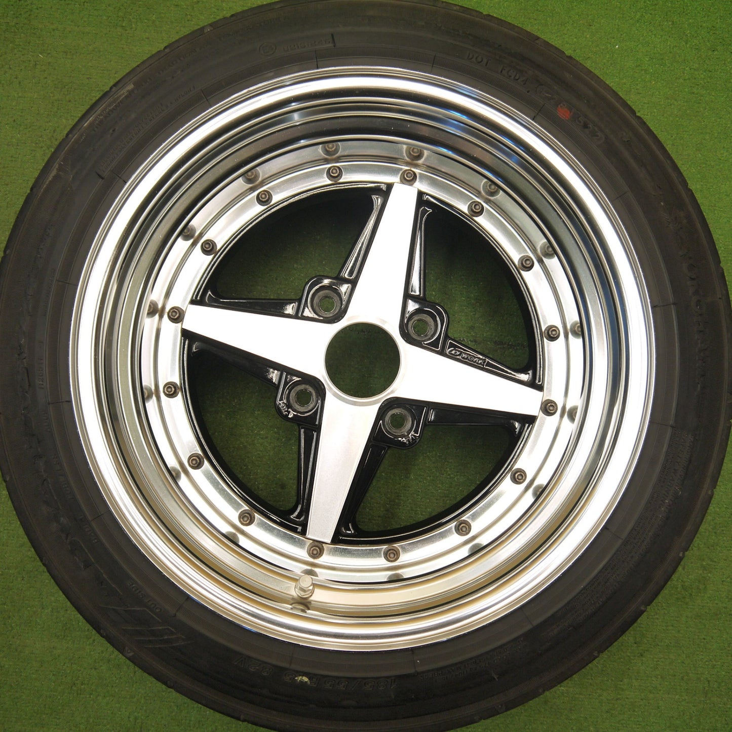 キレイ!22年★AE86 等 WORK EQUIP 01 185/55R15 ヨコハマ アドバン NEOVA AD09 ワーク エクイップ 15インチ PCD114.3/4H★5051210Hノ
