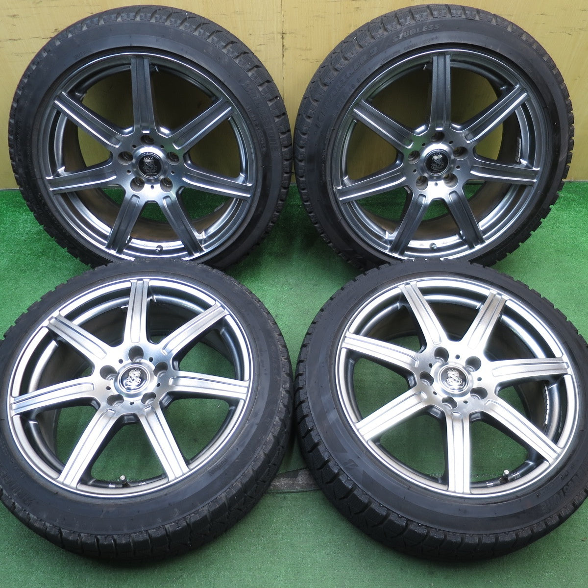 バリ溝!21年!キレイ!9.5分★スタッドレス 225/45R18 ブリヂストン アイスパートナー2 MANARAY SPORT マナレイ スポーツ 18インチ PCD114.3/5H★5052706NJス