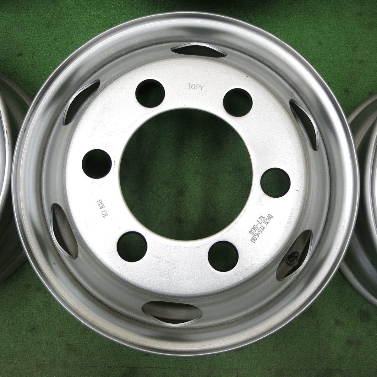 新車外し!6本★トラック エルフ キャンター デュトロ 等 純正 TOPY DM2K スチール ホイール 127-9CS 17.5インチ PCD222.25/6H★5090102ナホ
