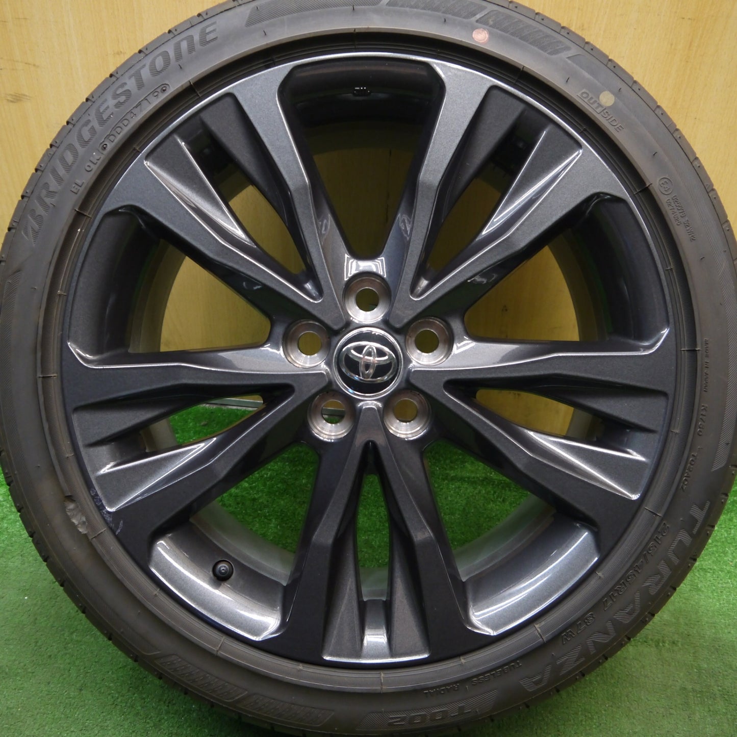 バリ溝!9.5分!1本★トヨタ カローラ ツーリング W×B 純正 215/45R17 ブリヂストン トランザ T002 17インチ PCD100/5H★5062311Hノ