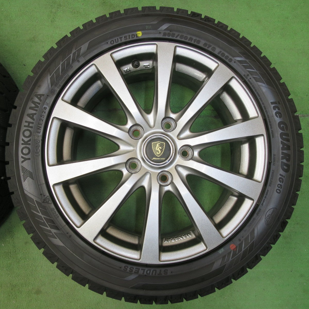 超バリ溝!24年!ほぼ10分★スタッドレス 205/50R16 ヨコハマ アイスガード iG60 MANARAY SPORT マナレイスポーツ 16インチ PCD114.3/5H★5042110イス