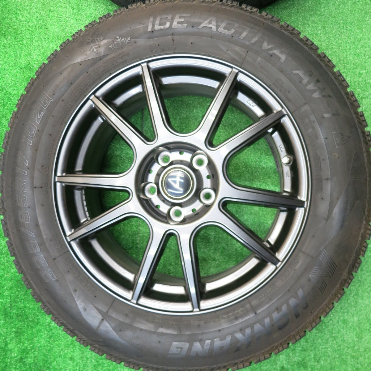 バリ溝!22年!キレイ!9.5分★スタッドレス 225/65R17 ナンカン アイス アクティバ AW-1 EMBELY 17インチ PCD114.3/5H★5101205HAス