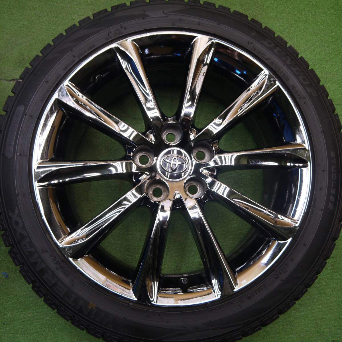 バリ溝!9.5分★トヨタ 130系 マークX RDS 純正 235/45R18 スタッドレス ダンロップ ウインターマックス WM02 18インチ PCD114.3/5H★5031202Hス