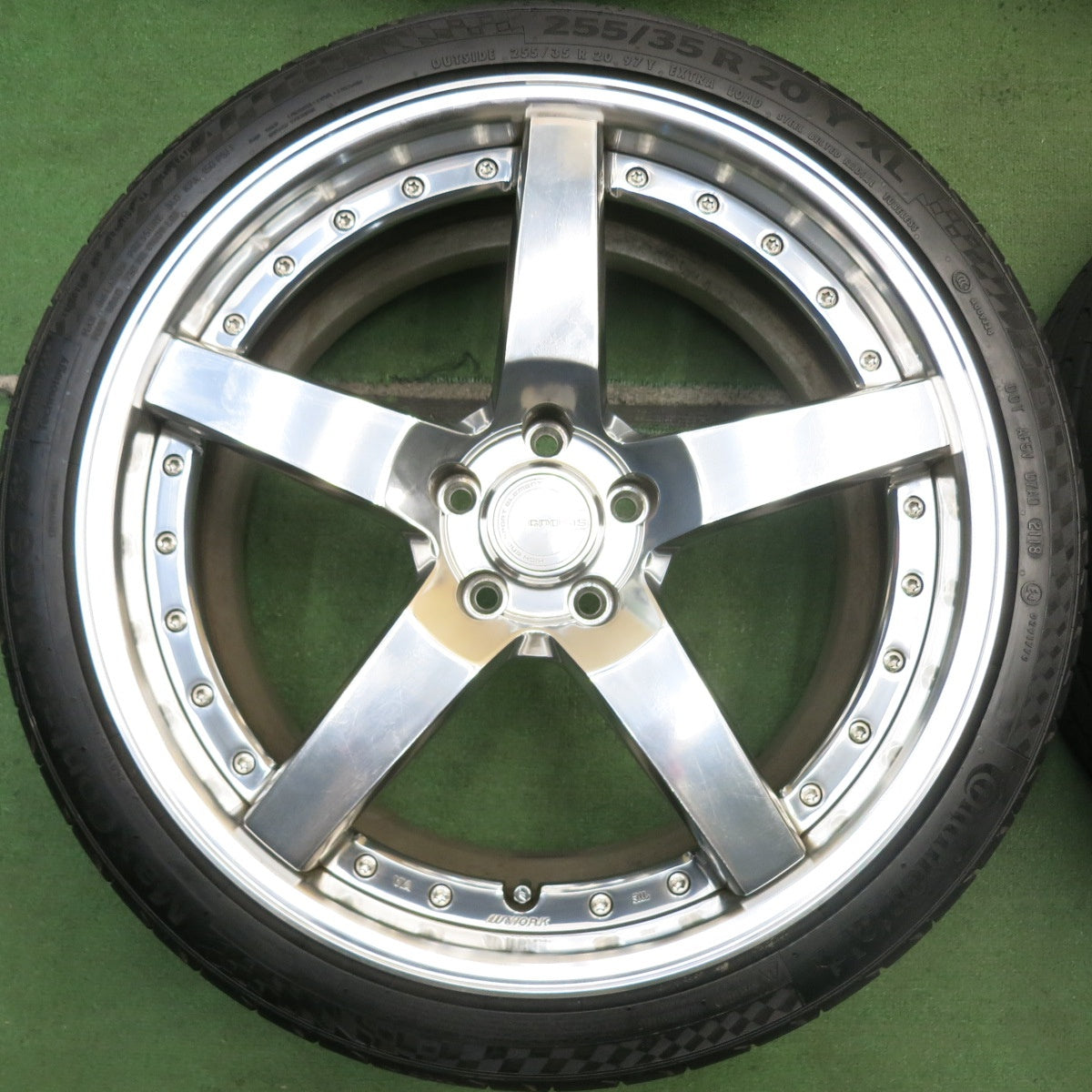 バリ溝!キレイ!9.5分★WORK GNOSIS GR3 255/35R20 285/35R20 コンチネンタル マックスコンタクト MC6 20インチ ワーク グノーシス PCD114.3/5H★5091112HAノ
