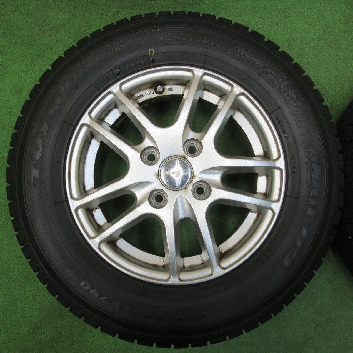 バリ溝!8.5分★スタッドレス 155/80R13 トーヨー ガリット G5 ENERGY LINE エナジーライン 13インチ PCD100/4H★4112208イス