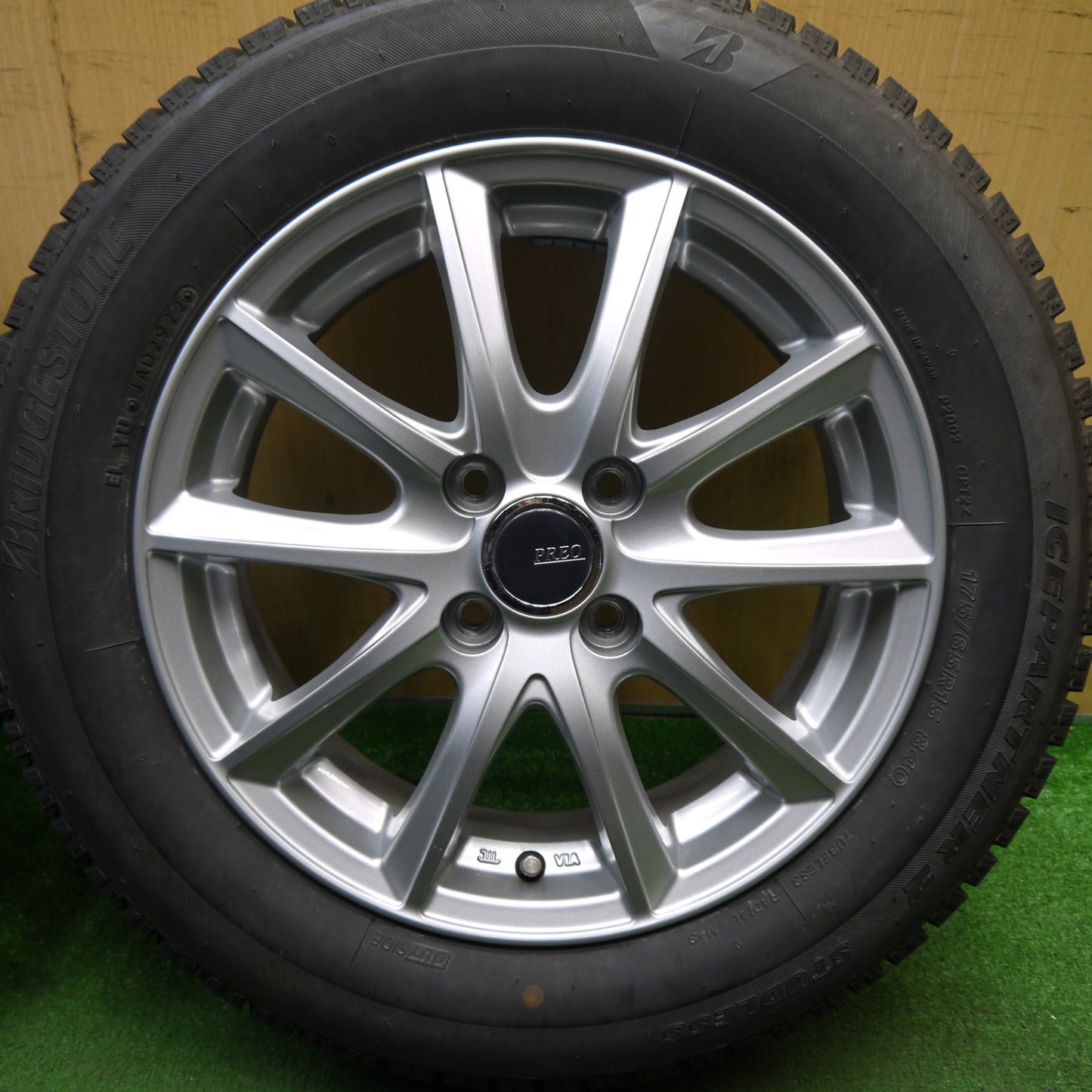 バリ溝!22年!キレイ!9分★スタッドレス 175/65R15 ブリヂストン アイスパートナー2 PREO プレオ 15インチ PCD100/4H★5050202Hス