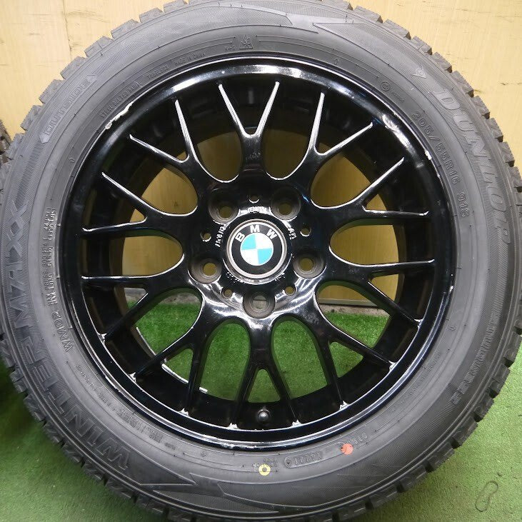 タイヤほぼ未使用!21年★BMW 3シリーズ 純正 205/55R16 スタッドレス ダンロップ WM02 PCD120/5H★3122505Hス