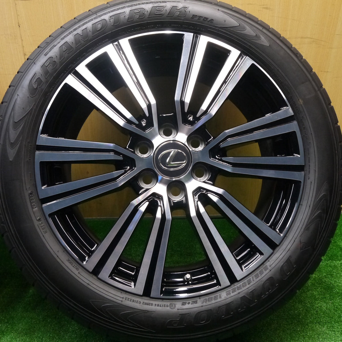 バリ溝!22年!キレイ!9.5分★レクサス LX 純正 RAYS 265/50R22 ダンロップ グラントレック PT5A 22インチ レイズ PCD139.7/6H★5102103Hノ